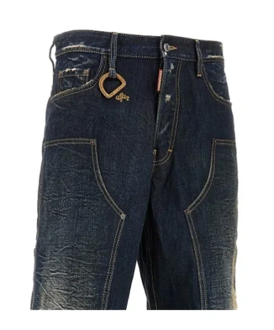 Dsquared2 Relaxed Fit Workwear Trousers In Blue