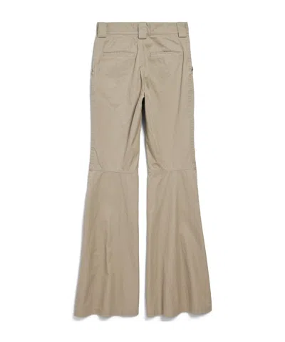 Balenciaga Women's Flared Pants In Military Beige In Neutral