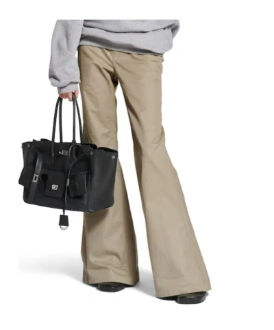 Balenciaga Women's Flared Pants In Military Beige In Neutral