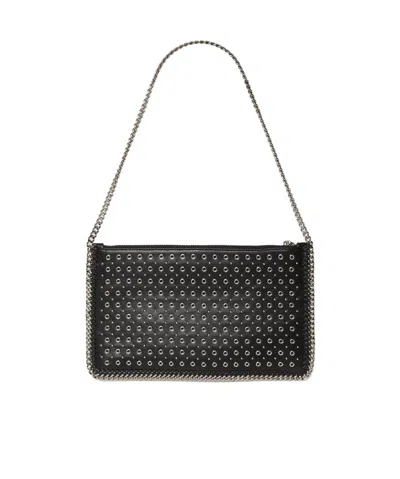 Stella Mccartney Womens Black Pochette Eyelets Faux-leather Shoulder Bag In Multi
