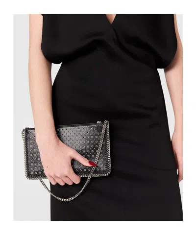 Stella Mccartney Womens Black Pochette Eyelets Faux-leather Shoulder Bag In Multi
