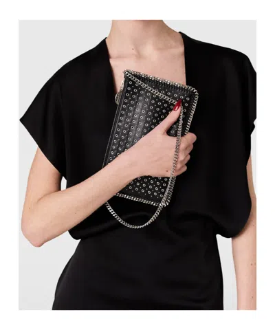 Stella Mccartney Womens Black Pochette Eyelets Faux-leather Shoulder Bag In Multi