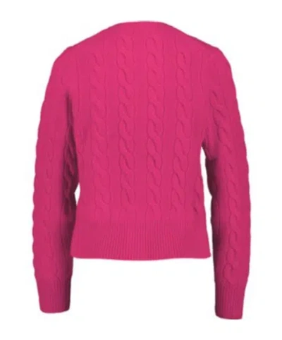 Polo Ralph Lauren Cable-knit Cashmere Blend Cardigan With Iconic Embroidered Pony In Pink