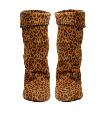 Isabel Marant Dalby Draped Suede Leather Boots In Brown