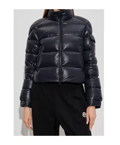 Moncler Womens Black Petra Crop Shell-down Jacket In Blue