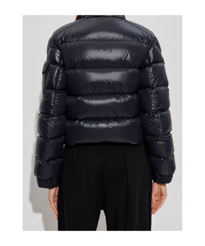 Moncler Womens Black Petra Crop Shell-down Jacket In Blue