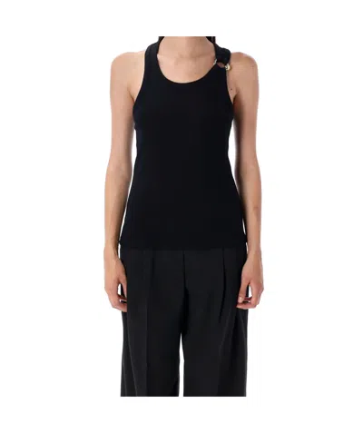 Jean Paul Gaultier Ribbed Racerback Tank Top In Black