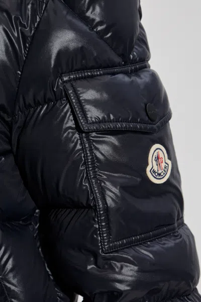 Moncler Womens Black Petra Crop Shell-down Jacket In Blue