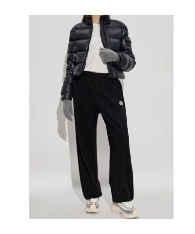 Moncler Womens Black Petra Crop Shell-down Jacket In Blue