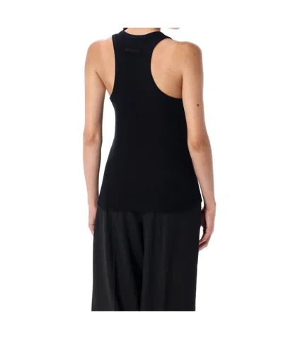 Jean Paul Gaultier Ribbed Racerback Tank Top In Black