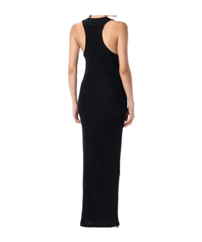 Jean Paul Gaultier Womens Black Ribbed Scoop-neck Cotton-jersey Midi Dress In Black