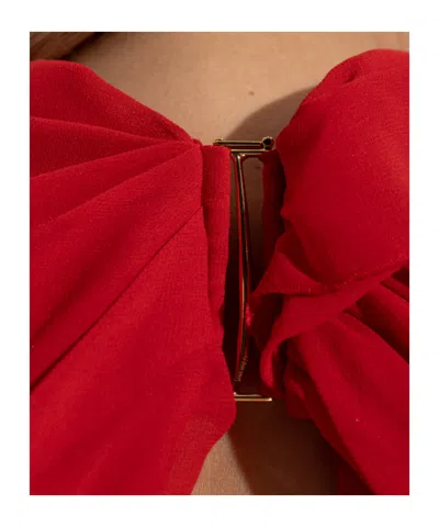 Jacquemus 'la Robe Castagna' Red Dress With Ruched Detail And Rear Cut-out In Red