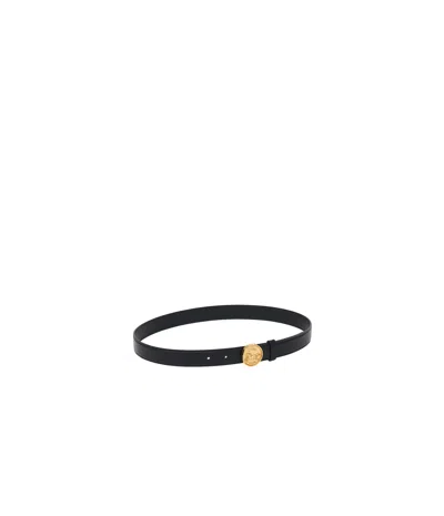 Chloé Horse-motif Medal Leather Belt In Black