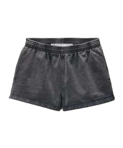 Alexander Wang Black Cotton-terry Running Shorts