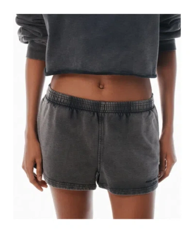 Alexander Wang Black Cotton-terry Running Shorts
