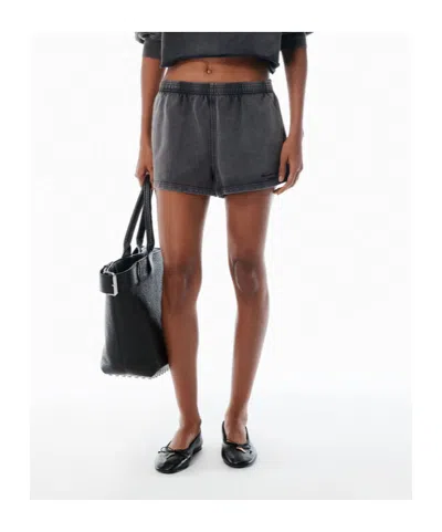 Alexander Wang Black Cotton-terry Running Shorts