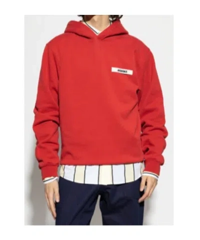 Jacquemus Le Hoodie Gros Grain Sweatshirt In Red
