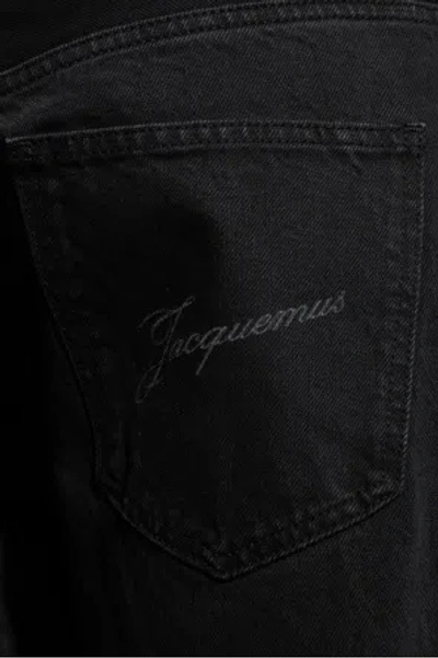 Jacquemus Straight Denim Pants Featuring Belt Loops In Black