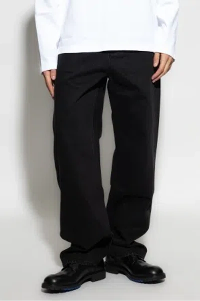 Jacquemus Straight Denim Pants Featuring Belt Loops In Black