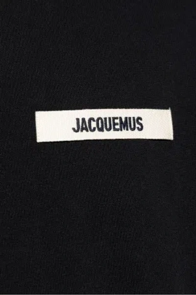 Jacquemus Black Crewneck T-shirt With Logo Detail In Black