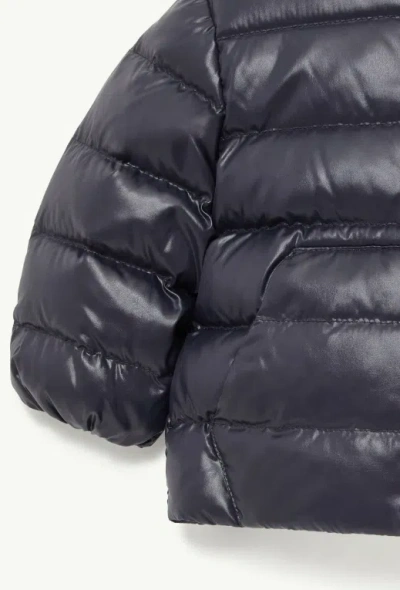 Moncler High Collar Long Sleeve Down Jacket In Blue