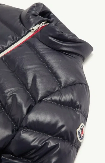 Moncler High Collar Long Sleeve Down Jacket In Blue