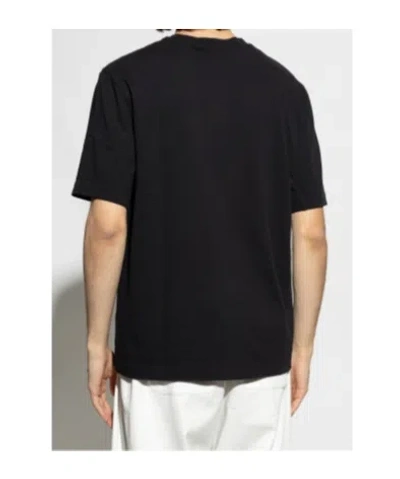 Jacquemus Black Crewneck T-shirt With Logo Detail In Black