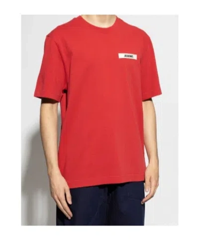 Jacquemus Round Neck Short Sleeve T-shirt In Red