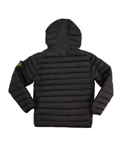 Stone Island Hooded Down Jacket In Black