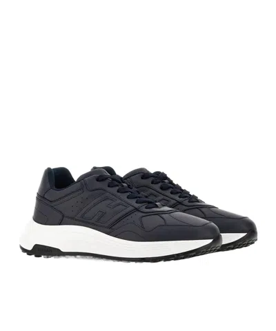 Hogan Lace-up Black Sneakers With Padded Ankle Support