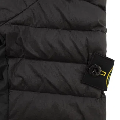 Stone Island Hooded Down Jacket In Black
