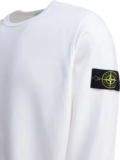 Stone Island Compass-badge Jersey-knit Jumper In White