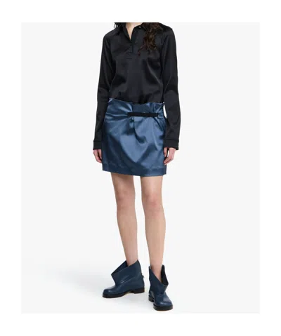 Jw Anderson Satin Mini Skirt In Blue