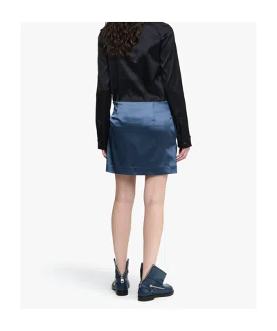 Jw Anderson Satin Mini Skirt In Blue