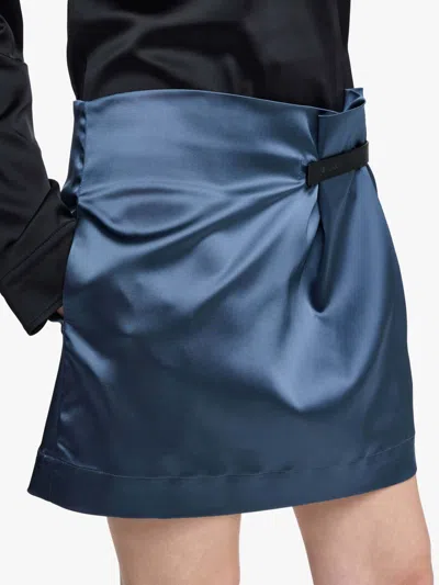 Jw Anderson Satin Mini Skirt In Blue