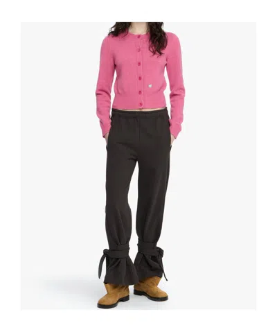 Jw Anderson Tie-fastening Cuffed Trousers In Brown