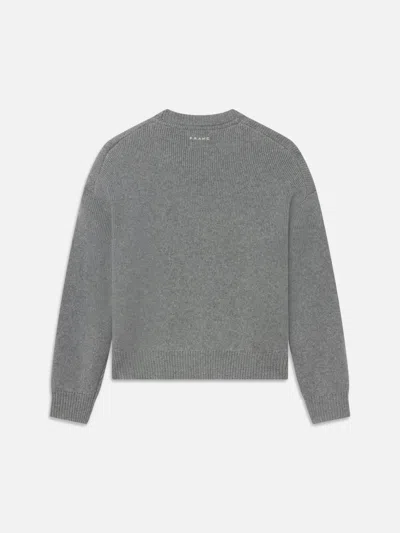 Frame Logo Crew Neck Sweater In Gray
