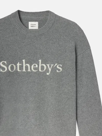 Frame Logo Crew Neck Sweater In Gray
