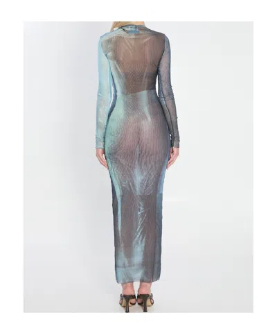 Jean Paul Gaultier Water Print Maxi Dress In Multi