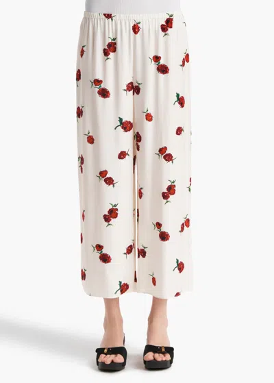 Khaite Mindy Printed Twill Wide-leg Pants In Multi