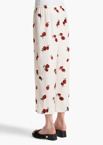Khaite Mindy Printed Twill Wide-leg Pants In Multi