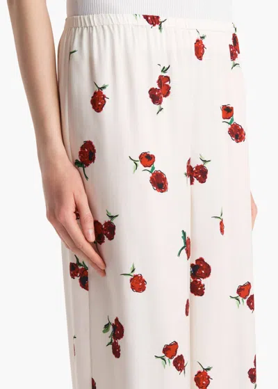 Khaite Mindy Printed Twill Wide-leg Pants In Multi