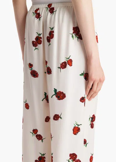Khaite Mindy Printed Twill Wide-leg Pants In Multi