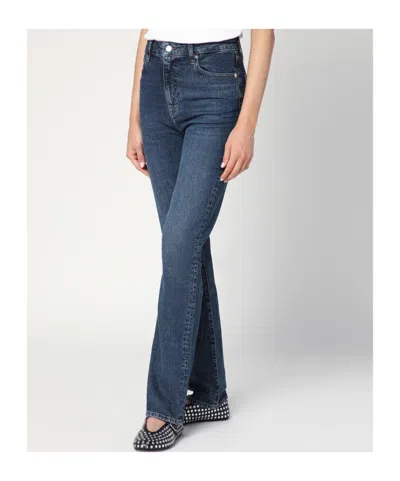 Frame Ruler Jeans Belt Loops In Blue