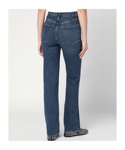 Frame Ruler Jeans Belt Loops In Blue