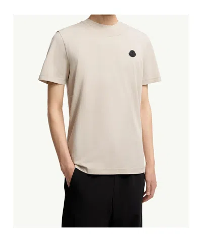 Moncler Logo-patch Short-sleeved T-shirt In Neutral