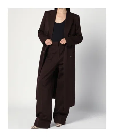 Stella Mccartney Double-breasted Plum Wool Coat