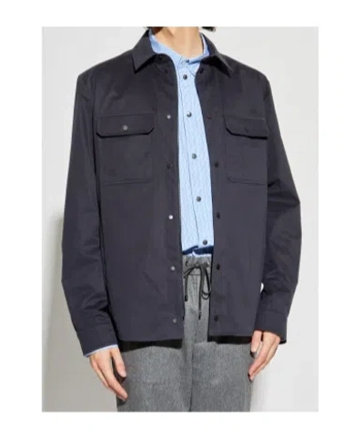 Moncler Tech Fabric Shirt In Black
