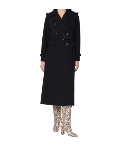 Max Mara Flavio Long Coat In Black
