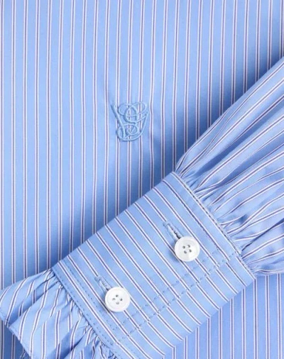 Valentino Hemd Aus Classic Stripe Popeline Frau Iris Liliac 48 In Blue
